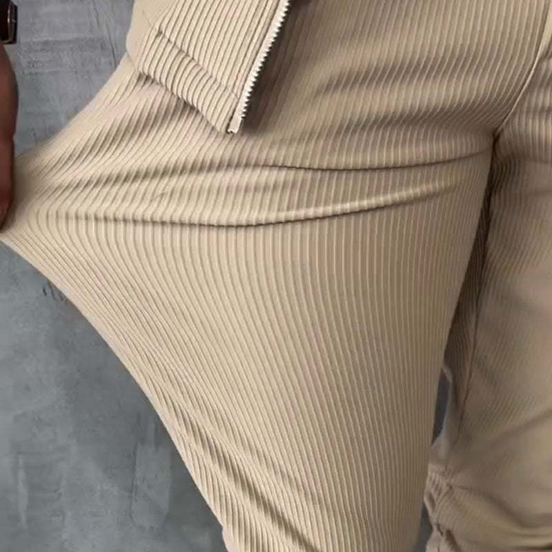 Minimalistisk jacka och byxor för herr, 2-delat set🔥FRI FRAKT