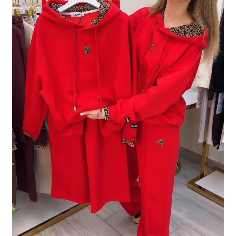 Oversized Hoodie med Leopardhuva – Mjuk, Trendig & Bekväm Damtröja