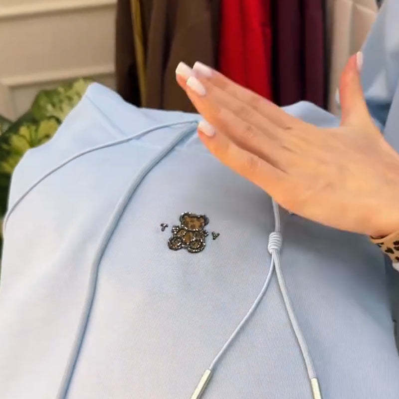 Oversized Hoodie med Leopardhuva – Mjuk, Trendig & Bekväm Damtröja