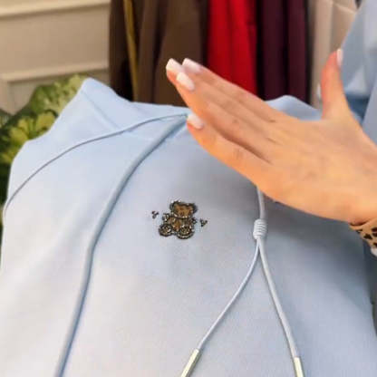 Oversized Hoodie med Leopardhuva – Mjuk, Trendig & Bekväm Damtröja