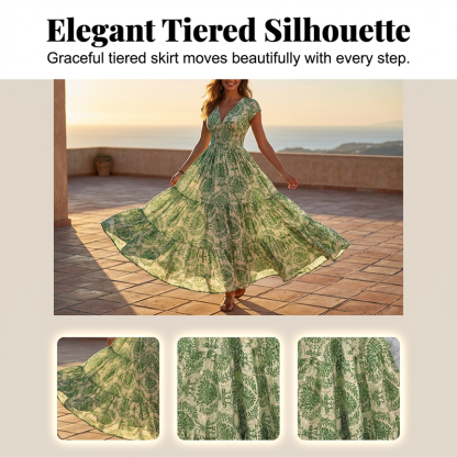 Elegant Blommig Maxi-klänning – Figursmickrande & Bekväm för Dag & Kväll