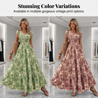 Elegant Blommig Maxi-klänning – Figursmickrande & Bekväm för Dag & Kväll