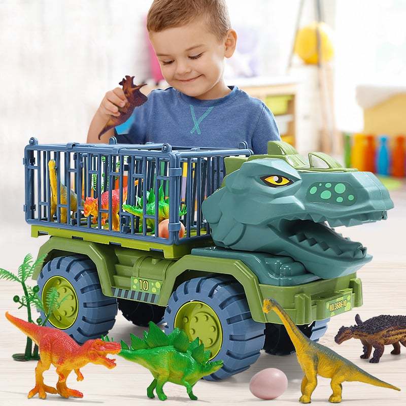 Dinosaurie Lastbil med Figurer – Roligt Transportfordon för Små Dinosauriefans