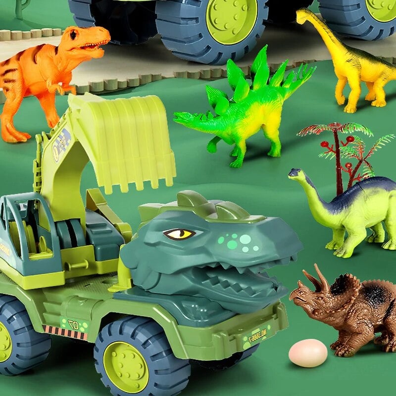 Dinosaurie Lastbil med Figurer – Roligt Transportfordon för Små Dinosauriefans