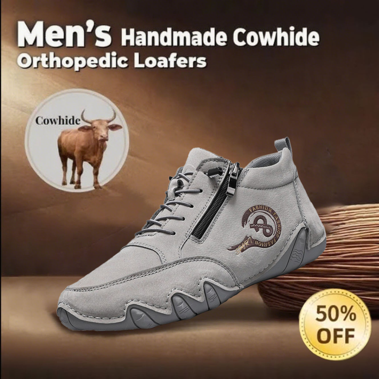 🔥Last day 70% off 🔥Men's genuine leather handmade British style orthopedic shoes