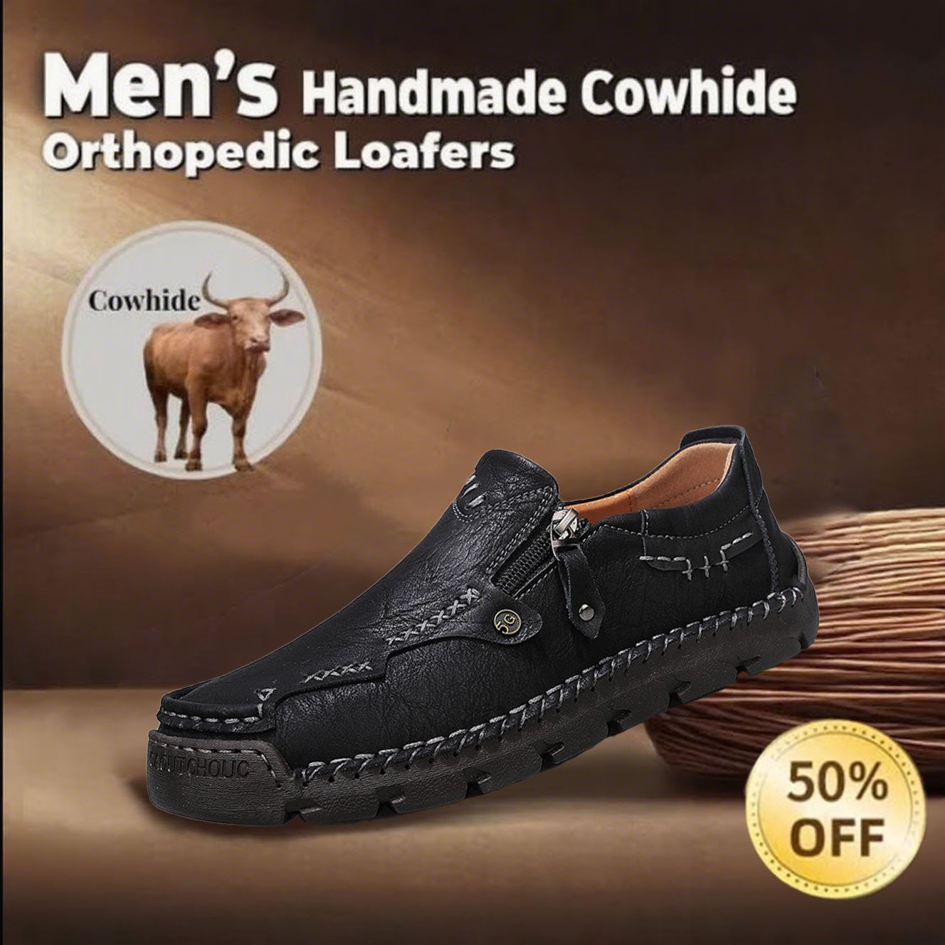 (🔥CLEARANCE SALE - 70% OFF)MEN'S CASUAL HANDMADE LEATHER BOOTS - PREVENT FOOT DISEASES