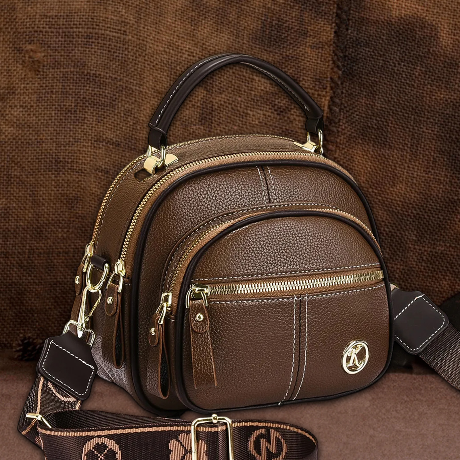 🏆Only $47.99 Last Day Promotion!🎁 - Classic Multifunctional Women's Calfskin Leather Crossbody Bag