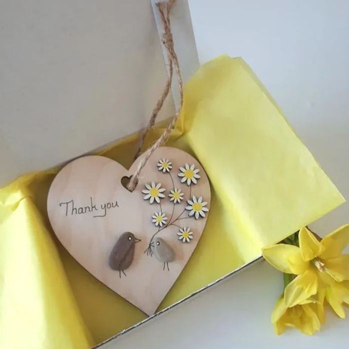 💕Wooden Heart Thank You Gift