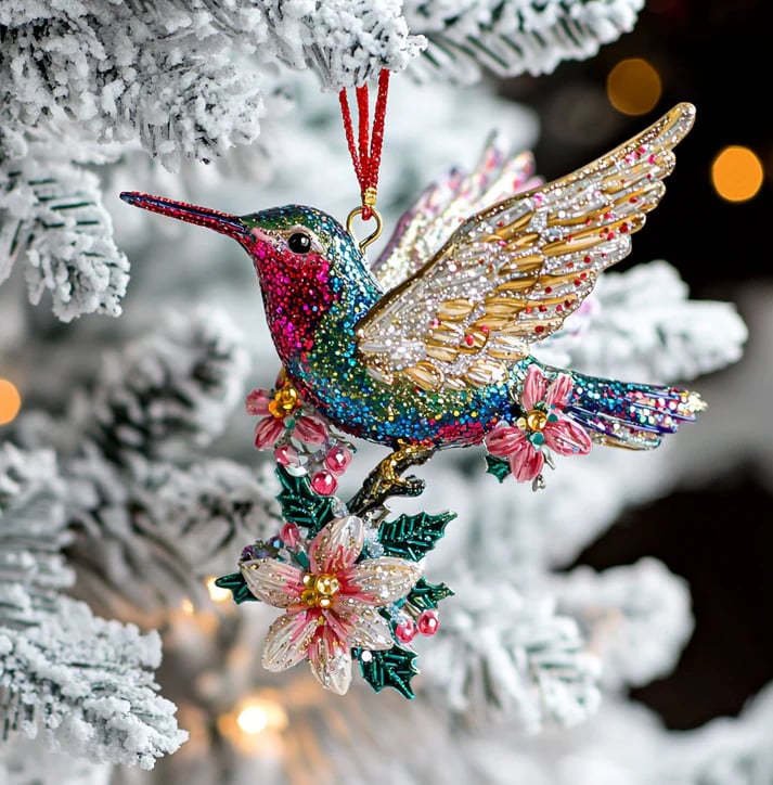 🔥Last Day 50% OFF -🐦Hummingbird Christmas Ornament✨Glittering Holiday Decoration💠(✨Same as in the video)