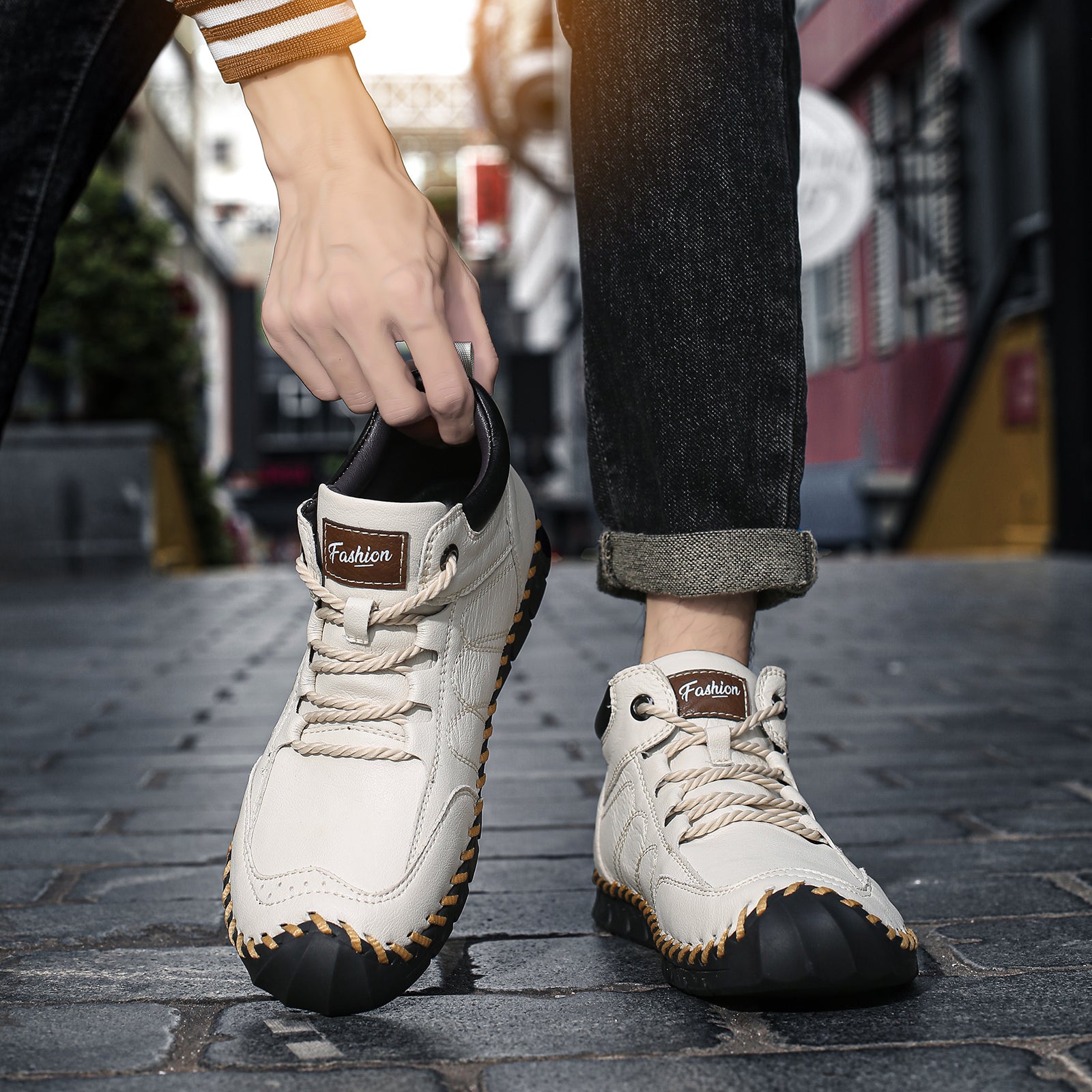 Last Day 60% OFF🔥⏱️Christmas Promotion⏱️🔥Men's Casual Leather Good Arch Support & Non-slip Outdoor  Breathable Walking Shoes