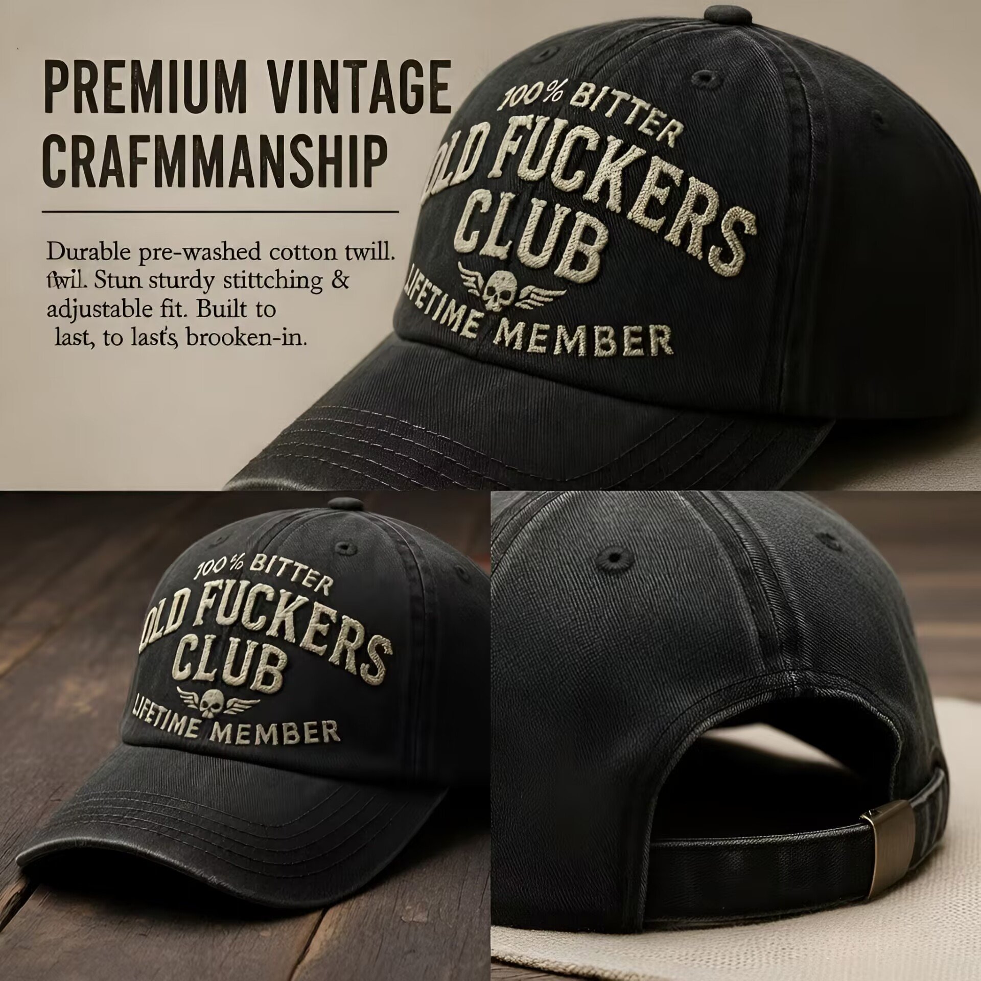 🧢Old F*ckers Club - Vintage Cotton Baseball Cap