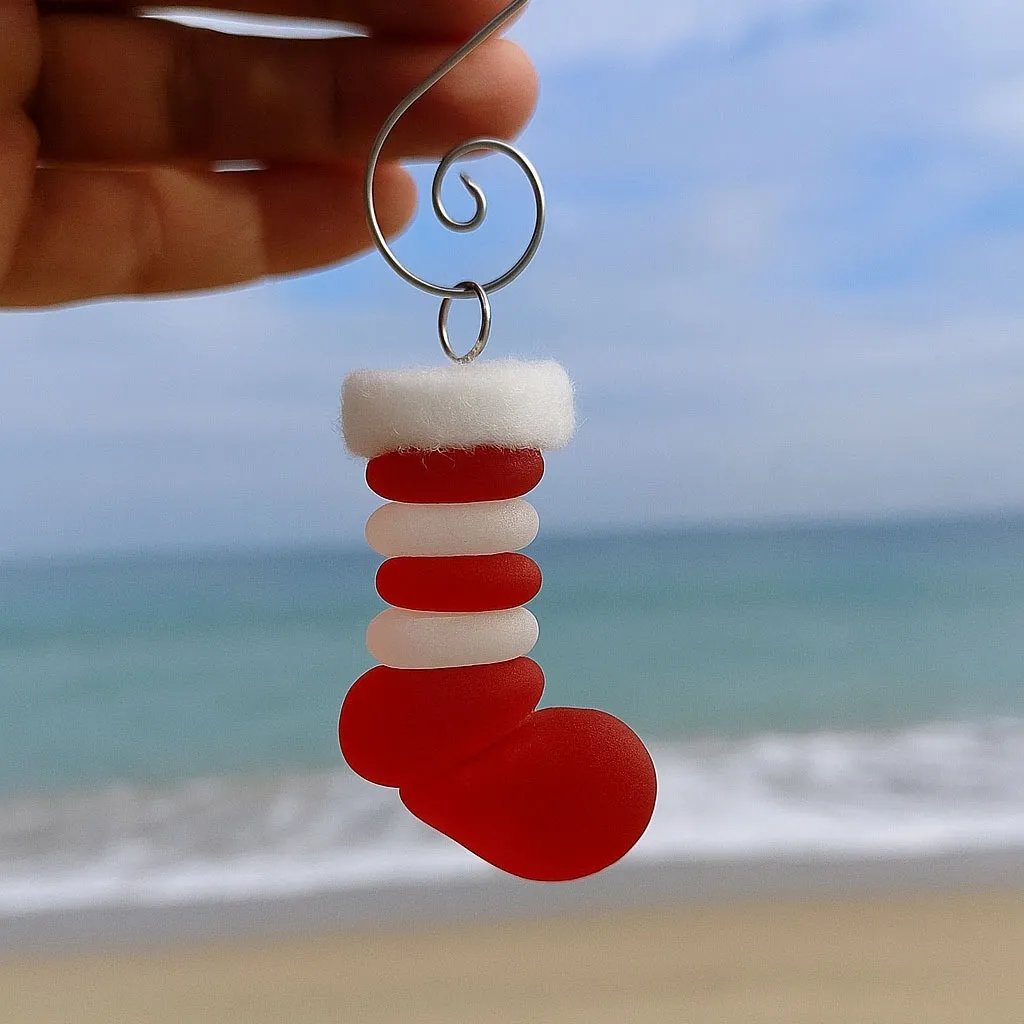🔥LAST DAY 50% OFF -🌊Coastal Christmas Sea Glass Ornaments✨Crafted by Hand & Shaped by Nature
