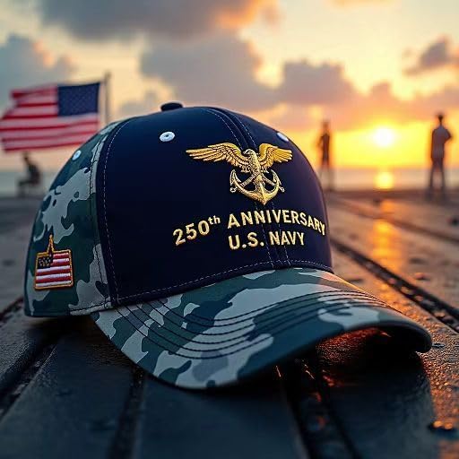 Marine Corps 250th Anniversary Baseball Cap, 250th Anniversary Tribute Cap Adjustable Embroidered Marine Corp Veterans Hat