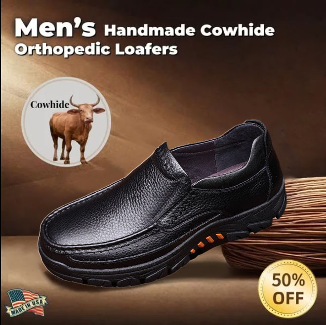 New Arrivals 60% Off - 2025 Newest Men's genuine calfskin leather Slip-On Loafers