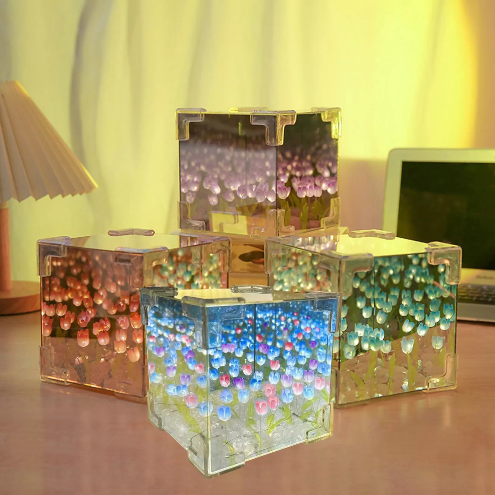 🔥Christmas Pre Sale 49% Off🌷- Magic Cube Tulips Flower Table Lamp