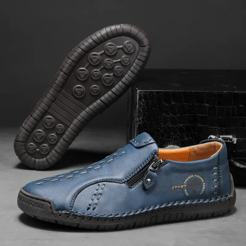 Side zipper Casual Fashion Non-slip Leather Boots