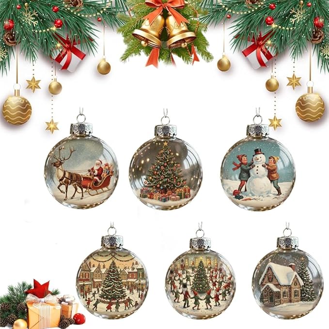 ​​🔥Last Day 49% OFF - Vintage Christmas Scene Bulb Ornaments - Handcrafted with love. 10% of proceeds support U.S. holiday charities and children in need.