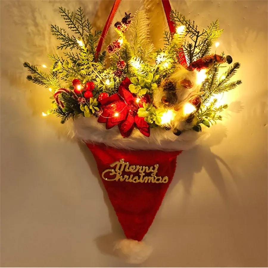 🎄Hot Sale-60% OFF🥊Twinkling Christmas Mitten Wreath with LED Lights✨