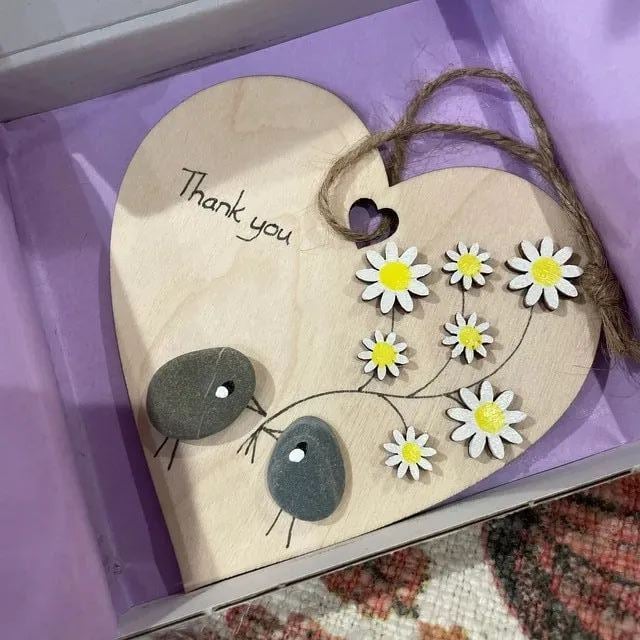 💕Wooden Heart Thank You Gift