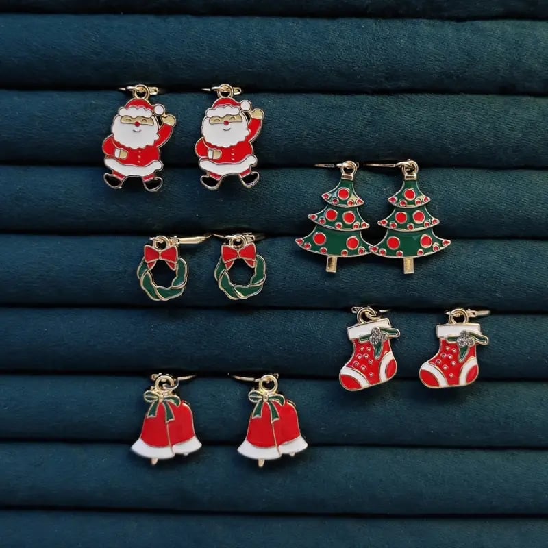 🎄🔔25 Pairs Christmas Themed Drop & Dangle Earrings Set 🫎