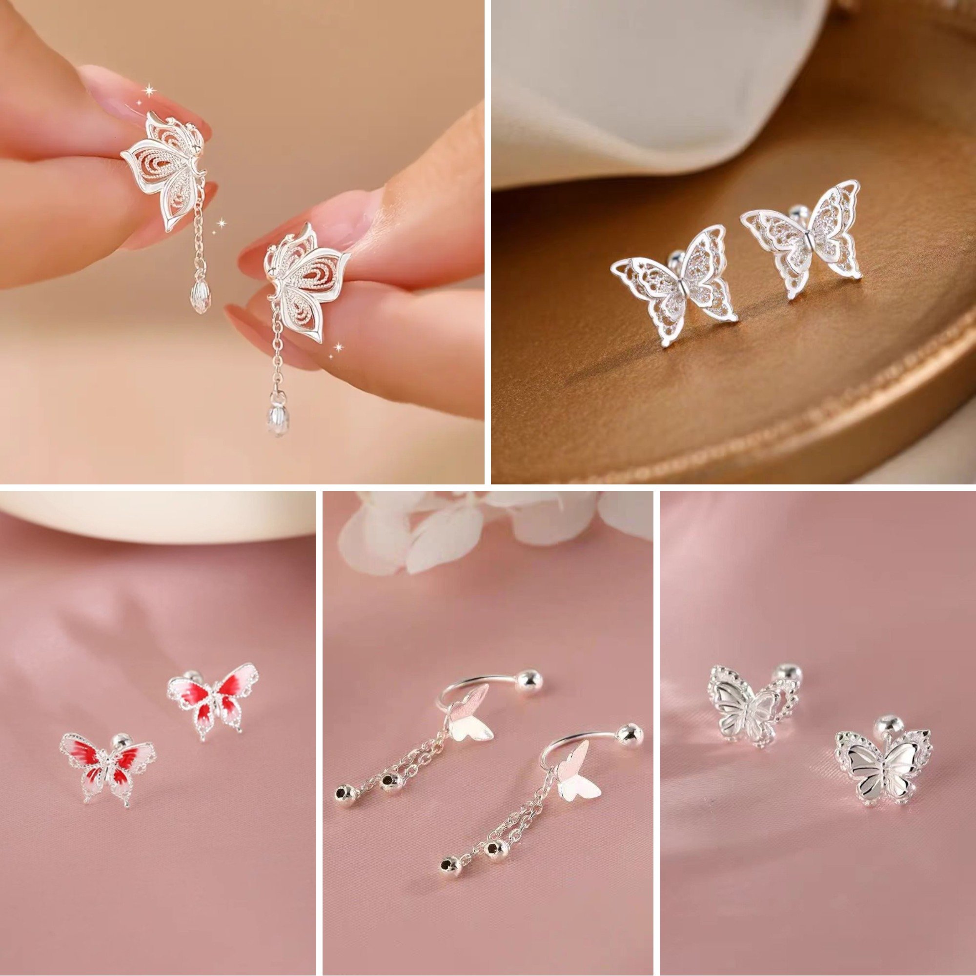 🦋Elegant Hollow Butterfly Earrings – Embrace Delicate Beauty💫