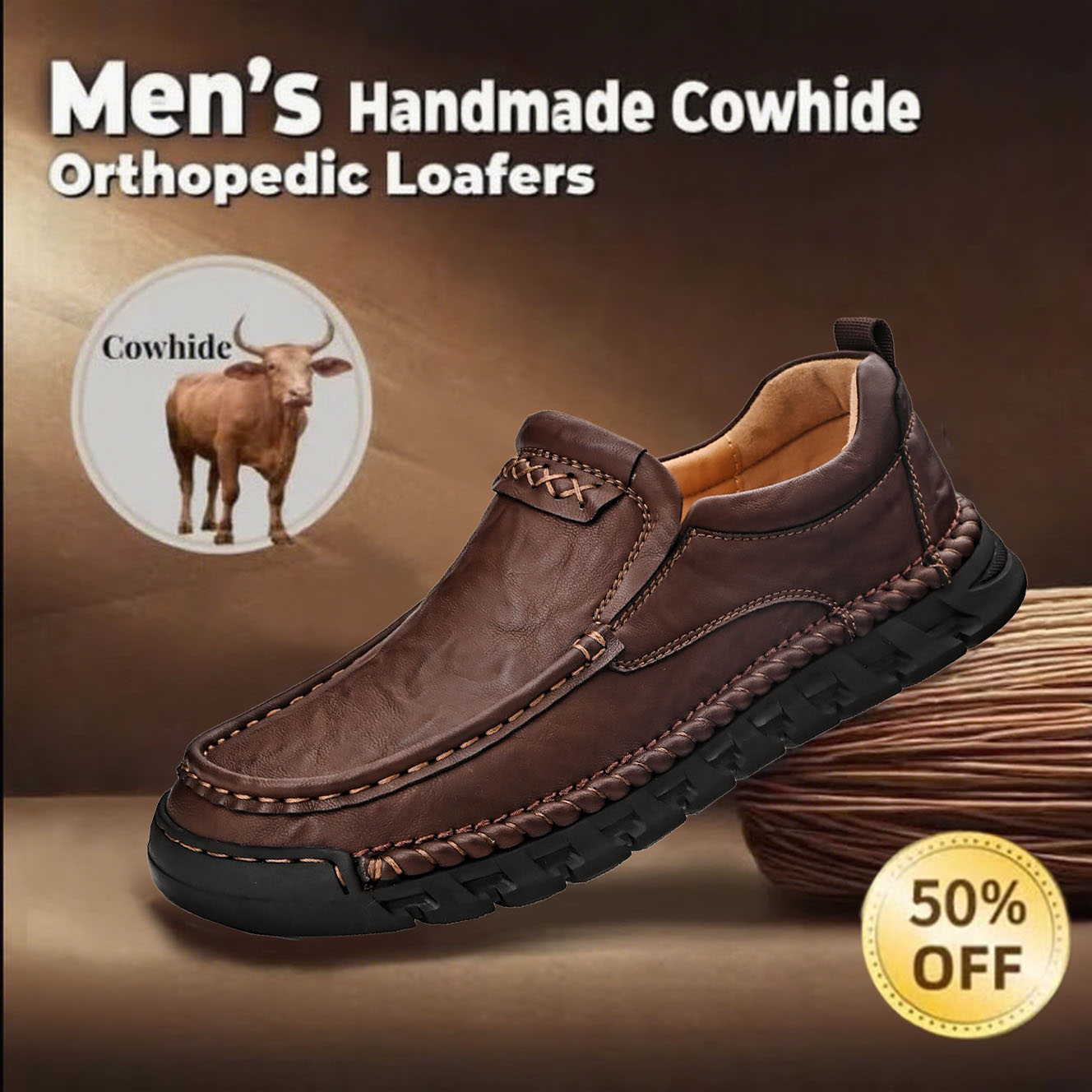 ⏱️50% off - 2025 Newest Men's Orthopedic Leather Loafers