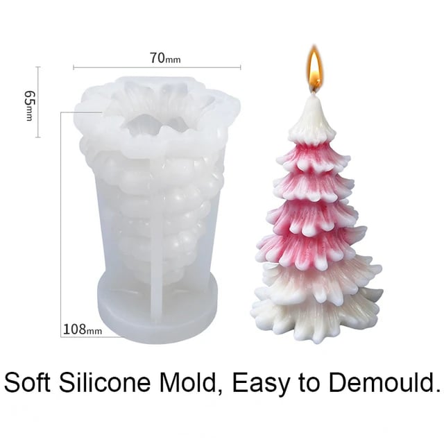 3D Christmas Silicone Candle Mold