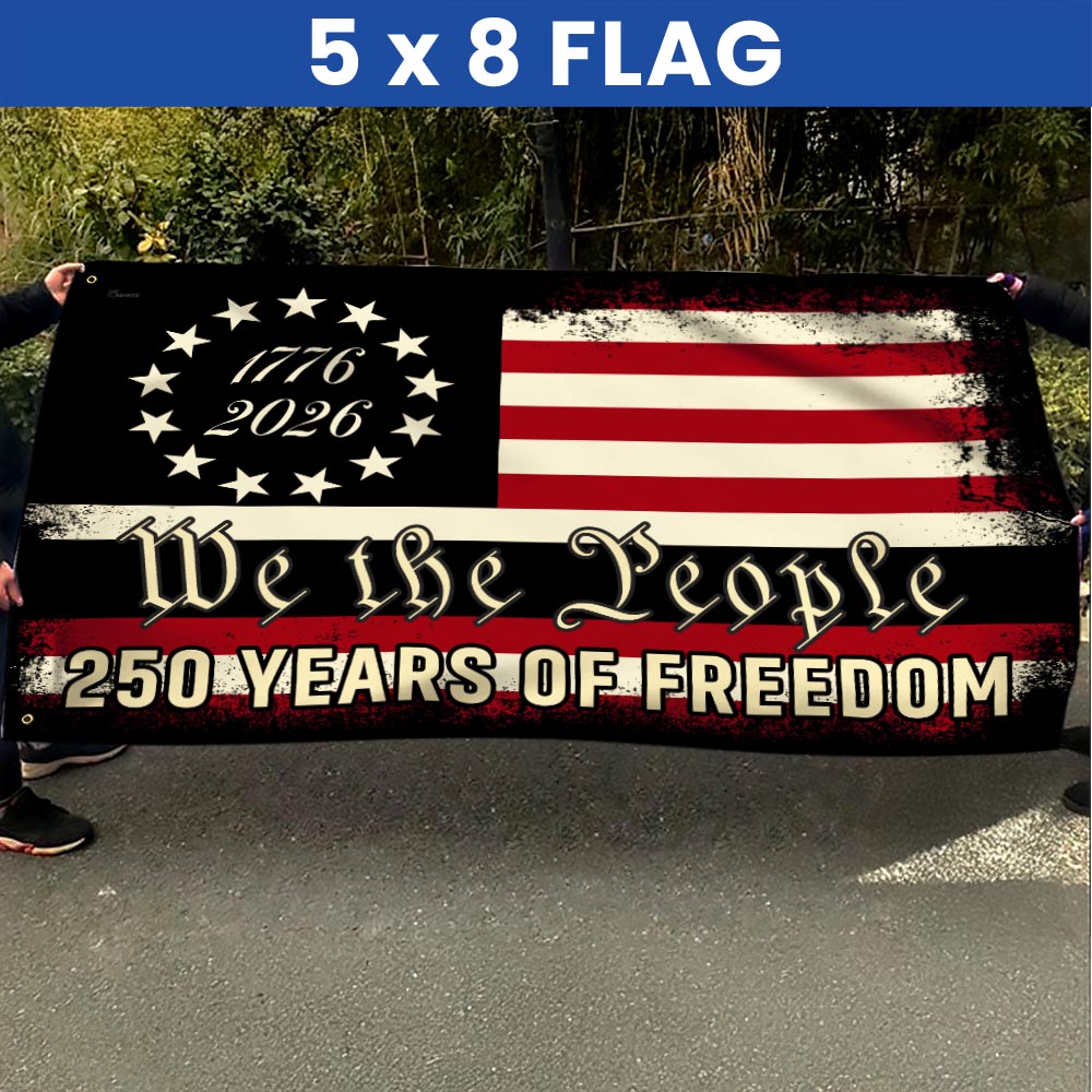 America 250th Anniversary 1776 2026 Semiquincentennial We The People Patriotic Grommet Flag - 3-Day Shipping