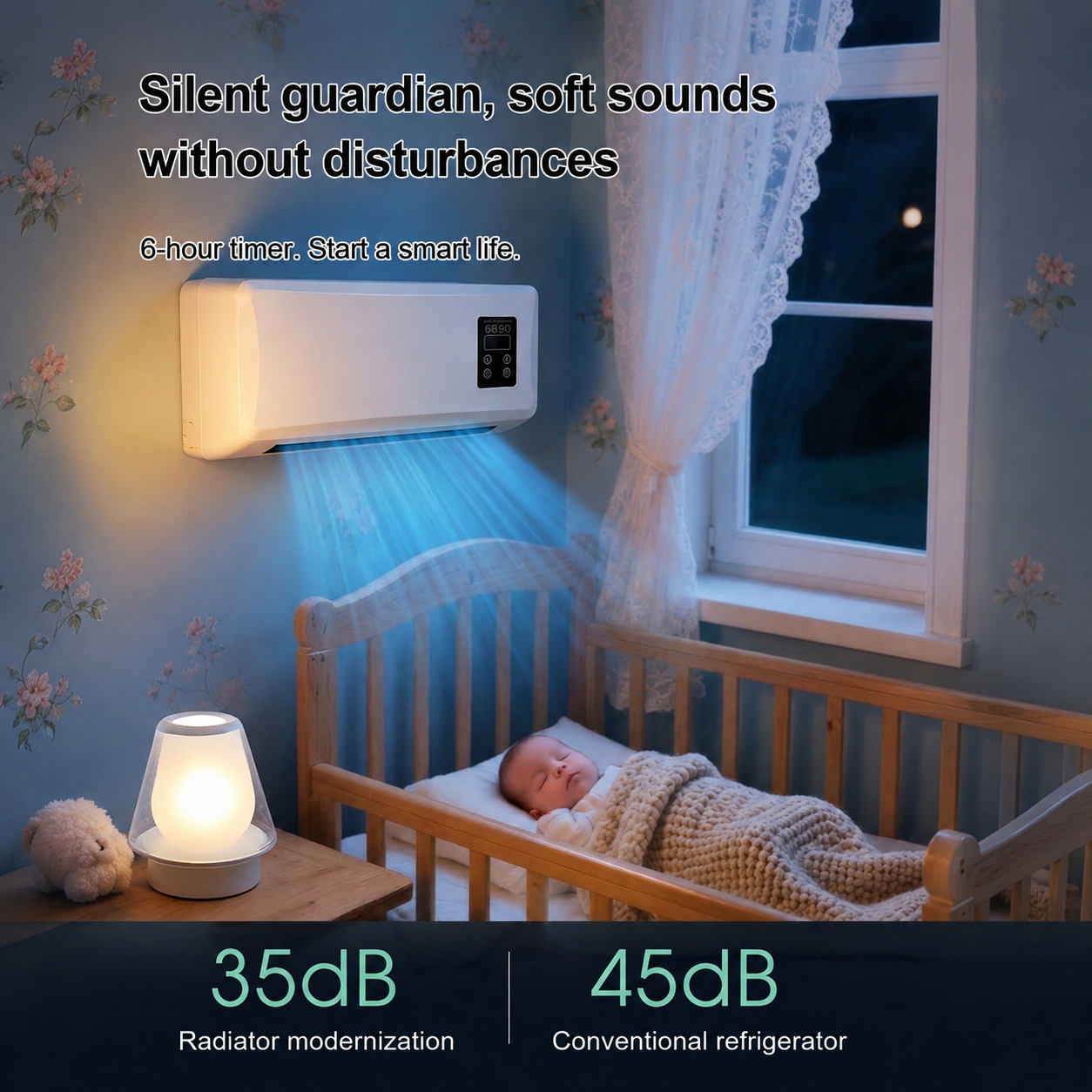Wall-Mounted Heating & Cooling Air Conditioner, No Outdoor Unit