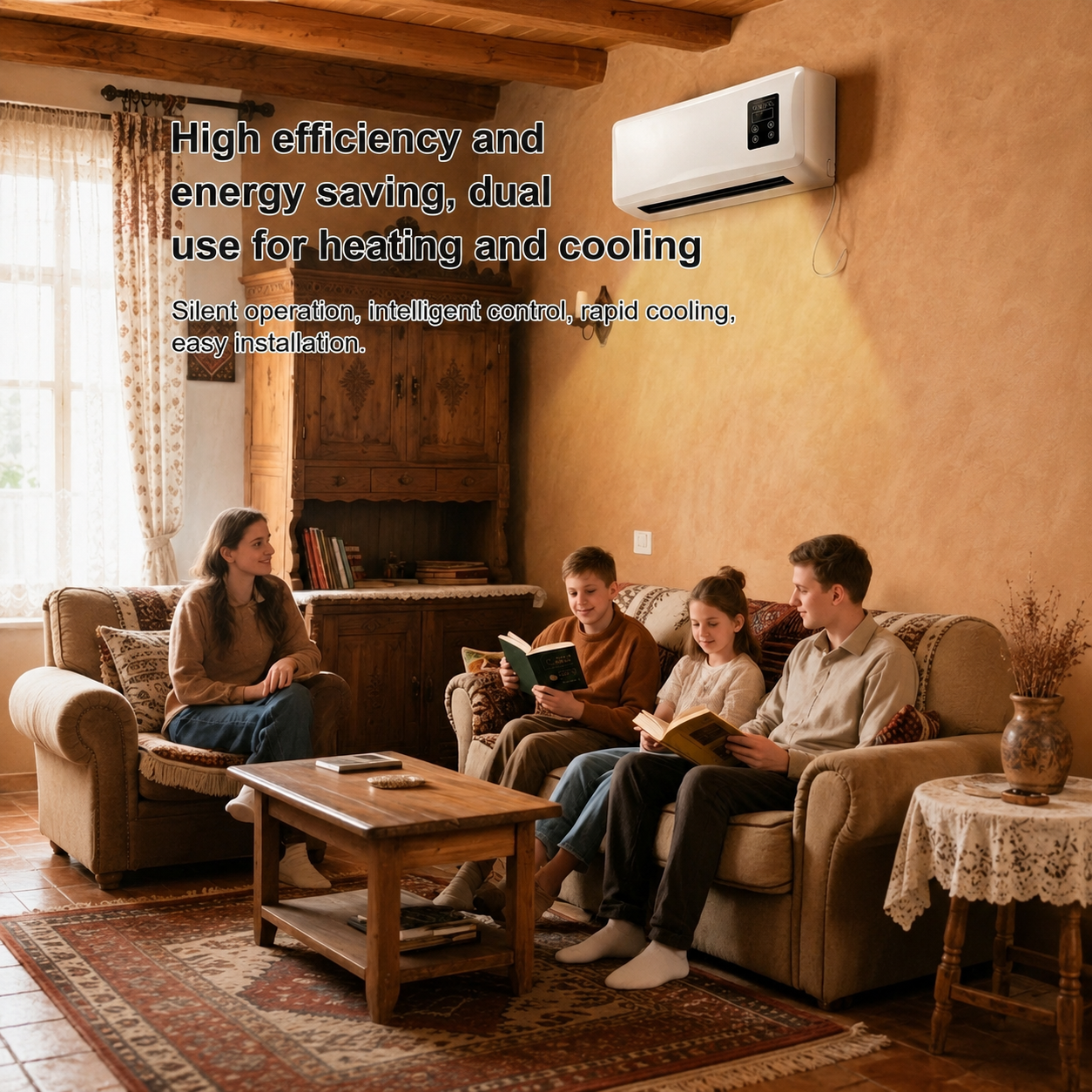 Wall-Mounted Heating & Cooling Air Conditioner, No Outdoor Unit