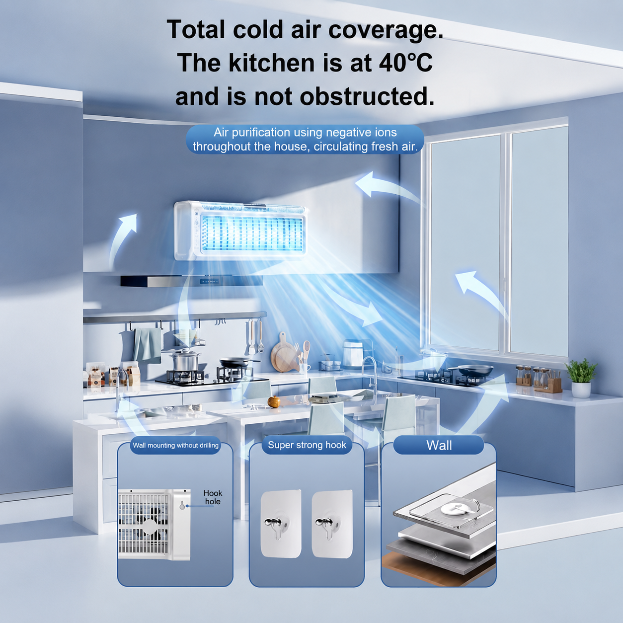 Wall-Mounted Heating & Cooling Air Conditioner, No Outdoor Unit