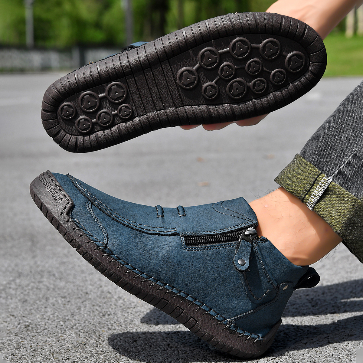 ⏰This Week 70% OFF🔥Casual leather arch support non-slip wear-resistant high-top loafers