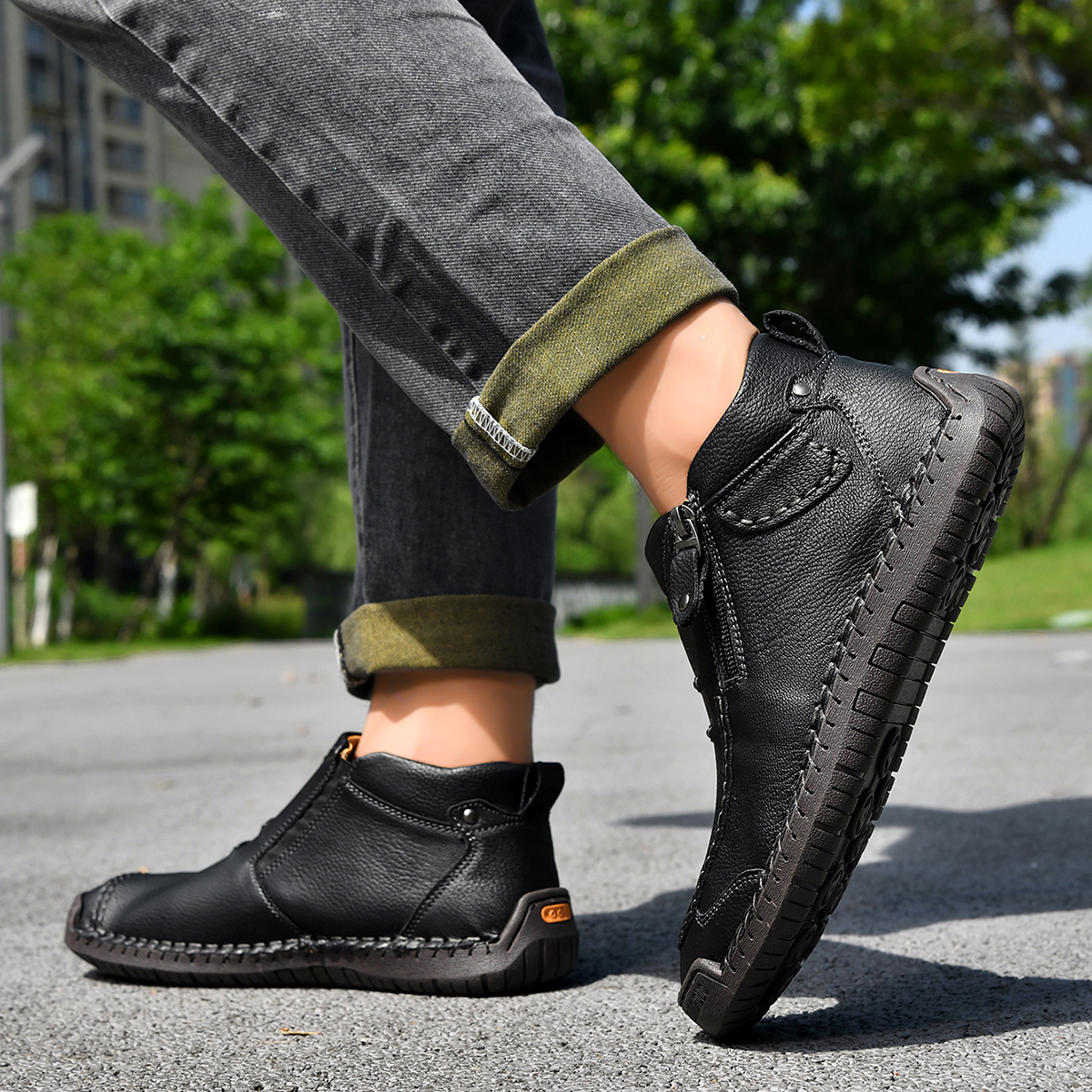 ⏰This Week 70% OFF🔥Casual leather arch support non-slip wear-resistant high-top loafers