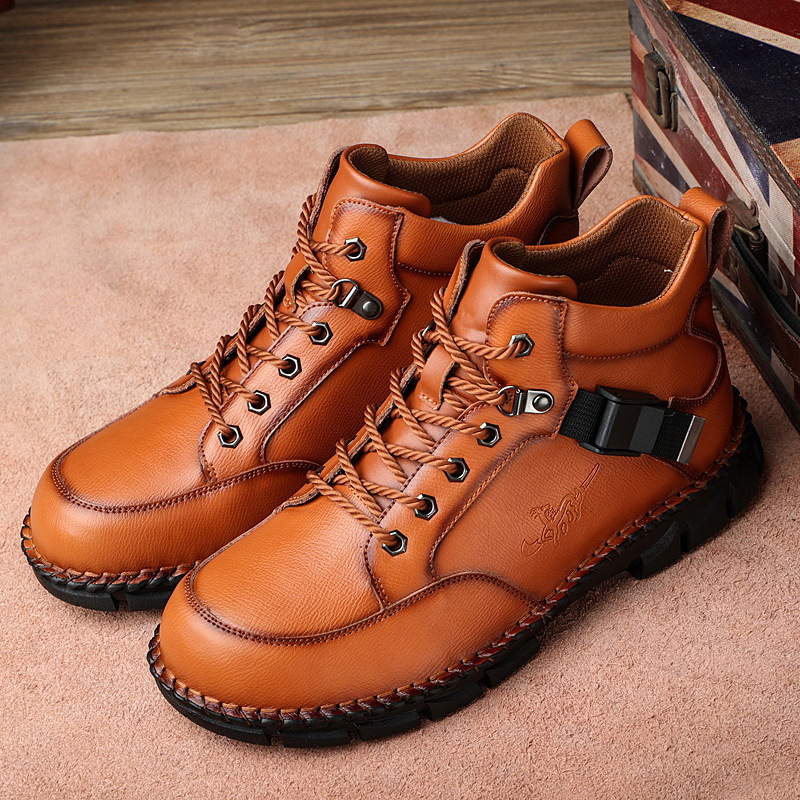 ⏰Final Day 70% OFF Casual leather arch support non-slip wear-resistant high-top loafers