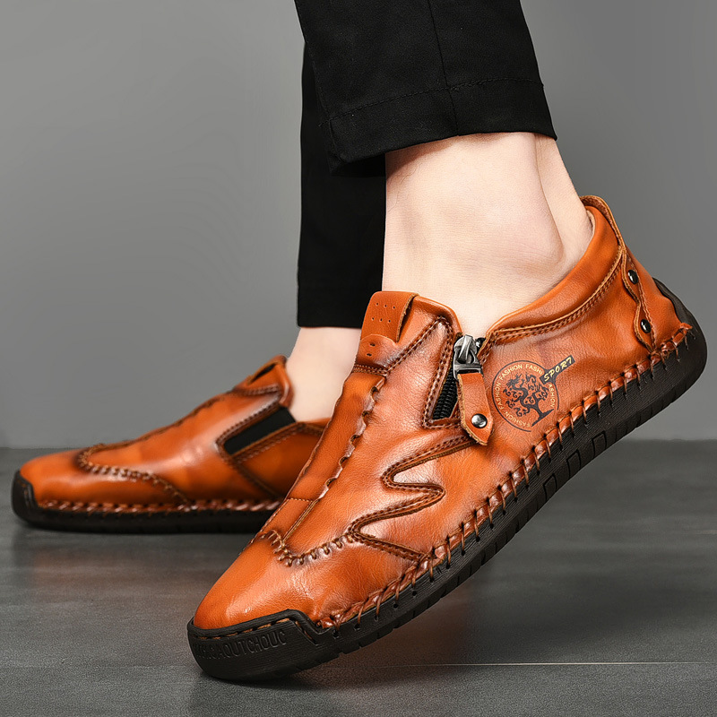 ⏰Limited Time Deal – 50% Off! Men's Vintage Hand - Stitched Comfortable Soft Leather Shoes