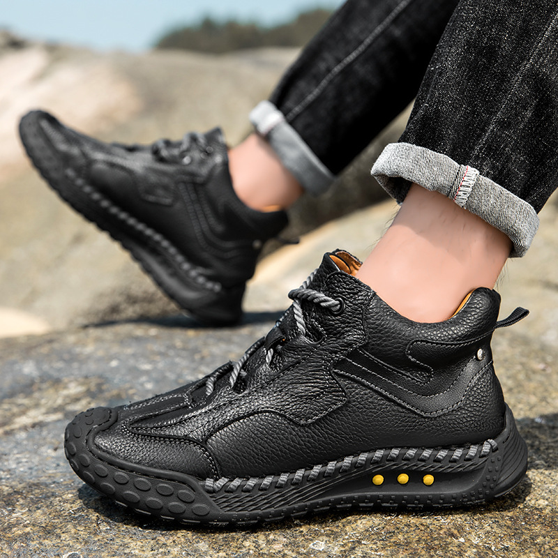 🔥Today 50% OFF🔥Casual leather arch support non-slip wear-resistant high-top loafers