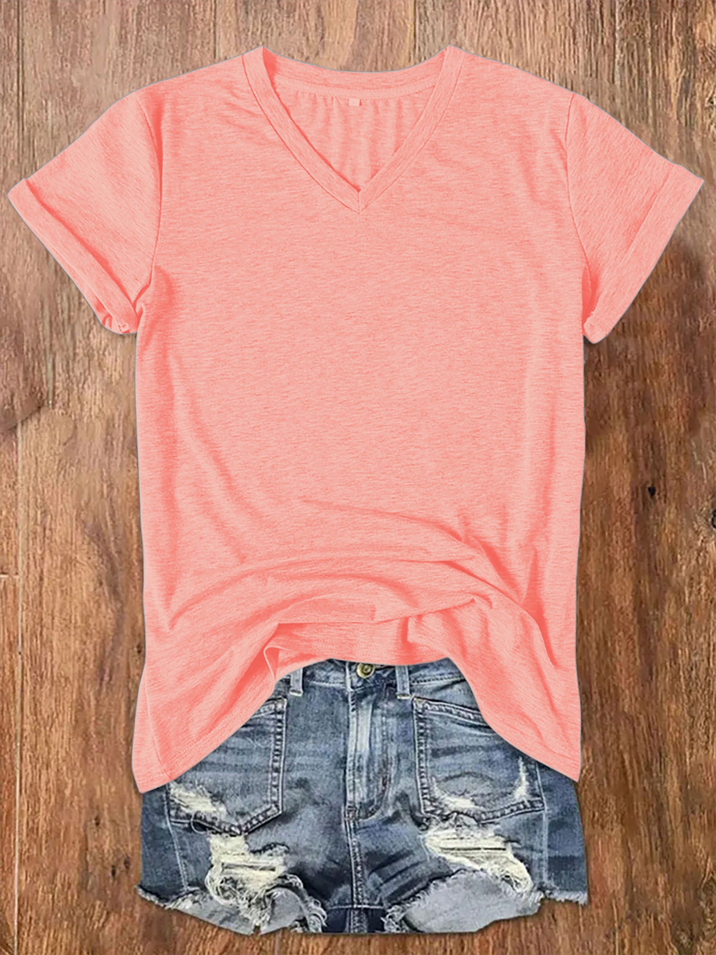 New V-neck short-sleeved T-shirt