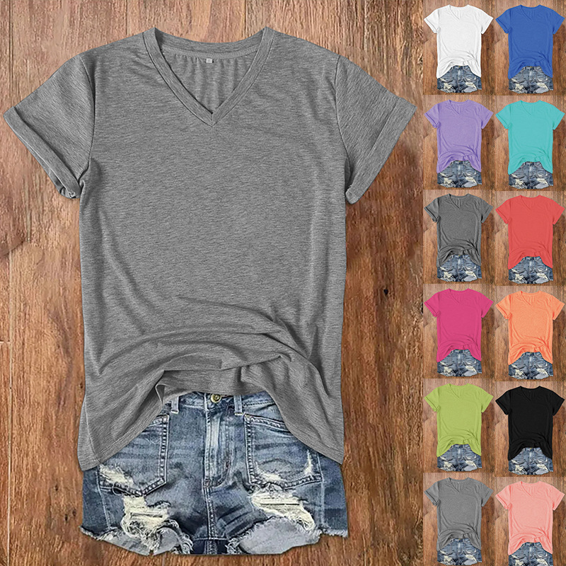 New V-neck short-sleeved T-shirt