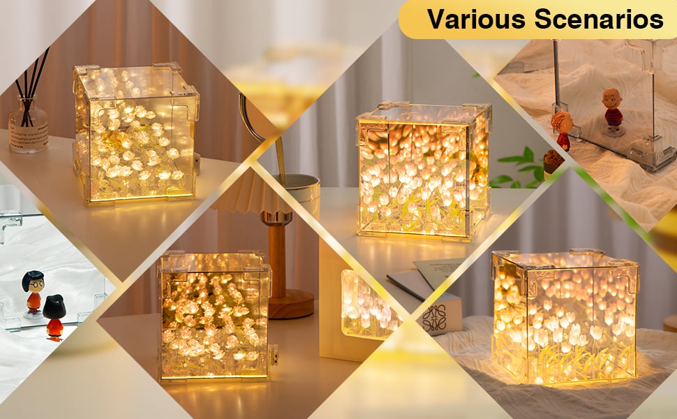 🔥Christmas Pre Sale 49% Off🌷- Magic Cube Tulips Flower Table Lamp