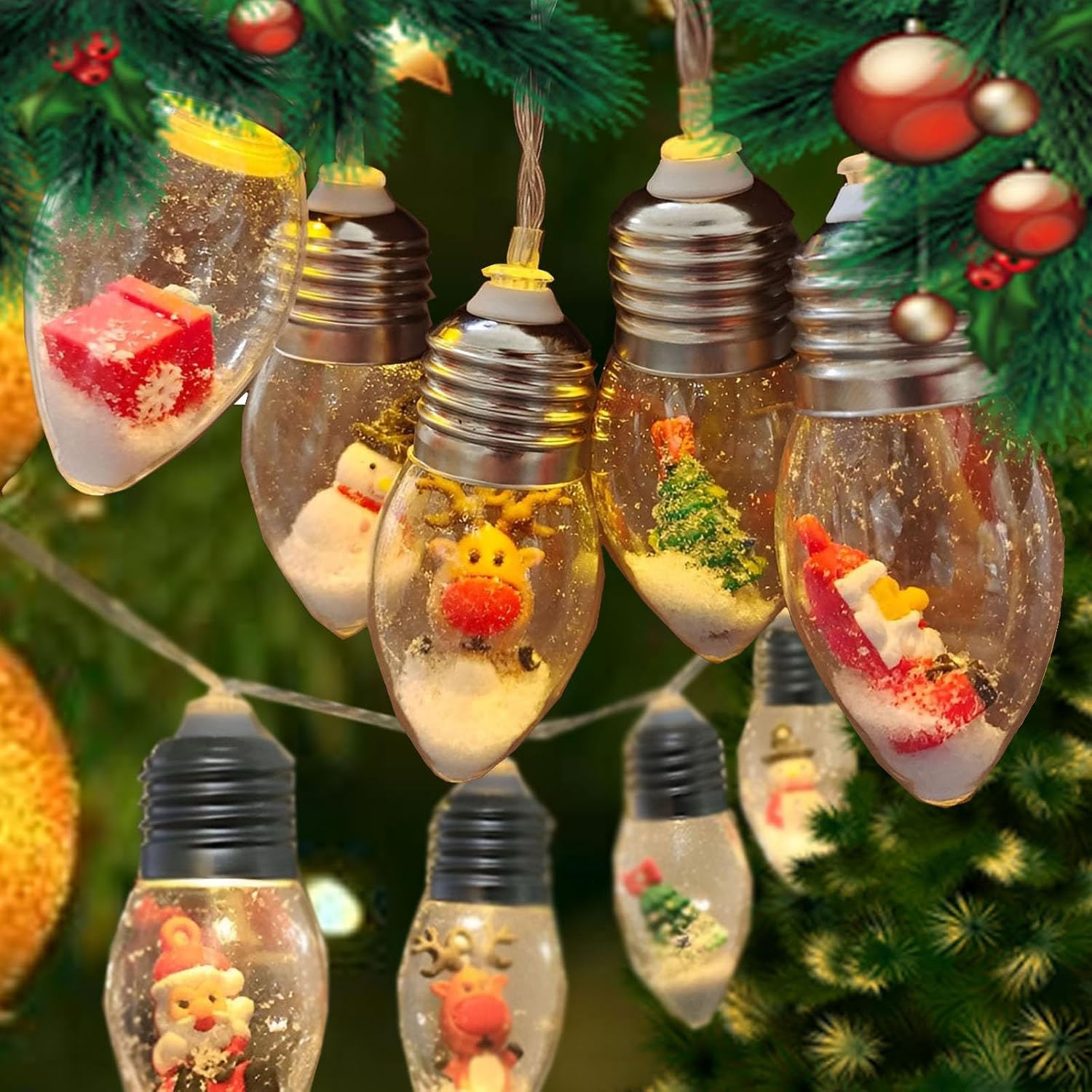 🎄 Christmas Snow Globe String Lights – Festive Atmosphere Essential!