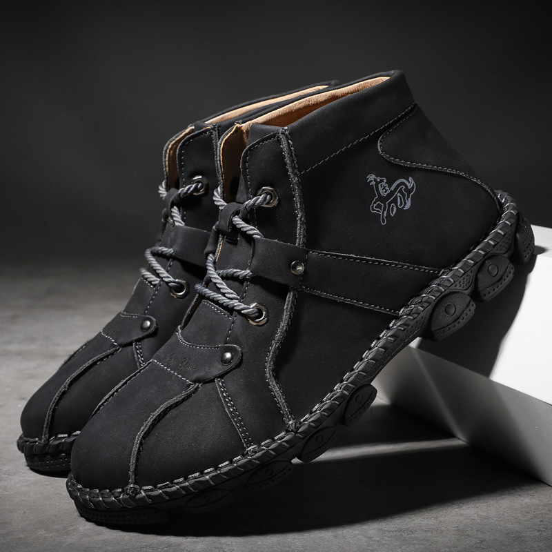 MEN'S COMFORTABLE LEATHER OUTDOOR WORK BOOTS