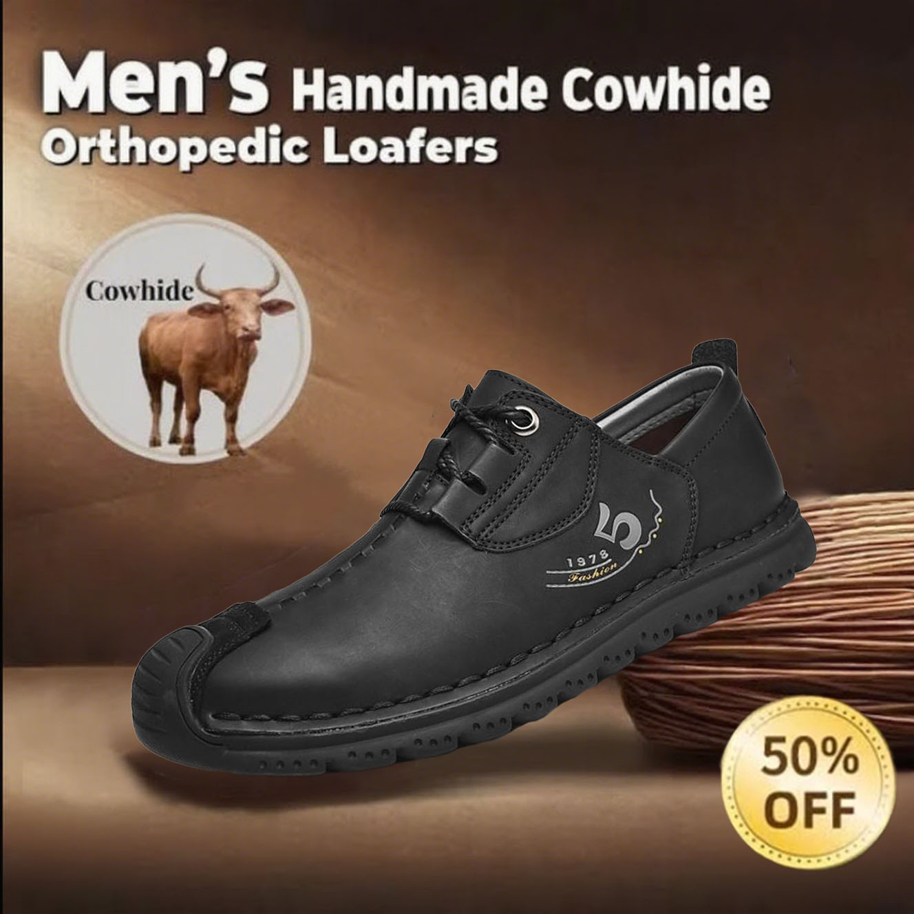 ⏰Limited Time Deal – 50% Off! Men's Casual Walking on Shoes for Bunions