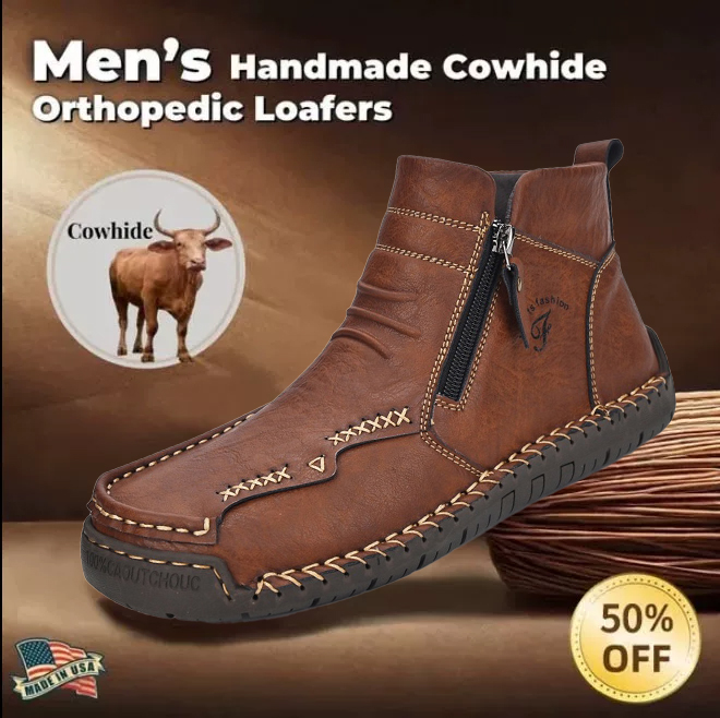 ⏰ 50% off - 2025 Newest Men's Orthopedic Leather Hiking Shoes