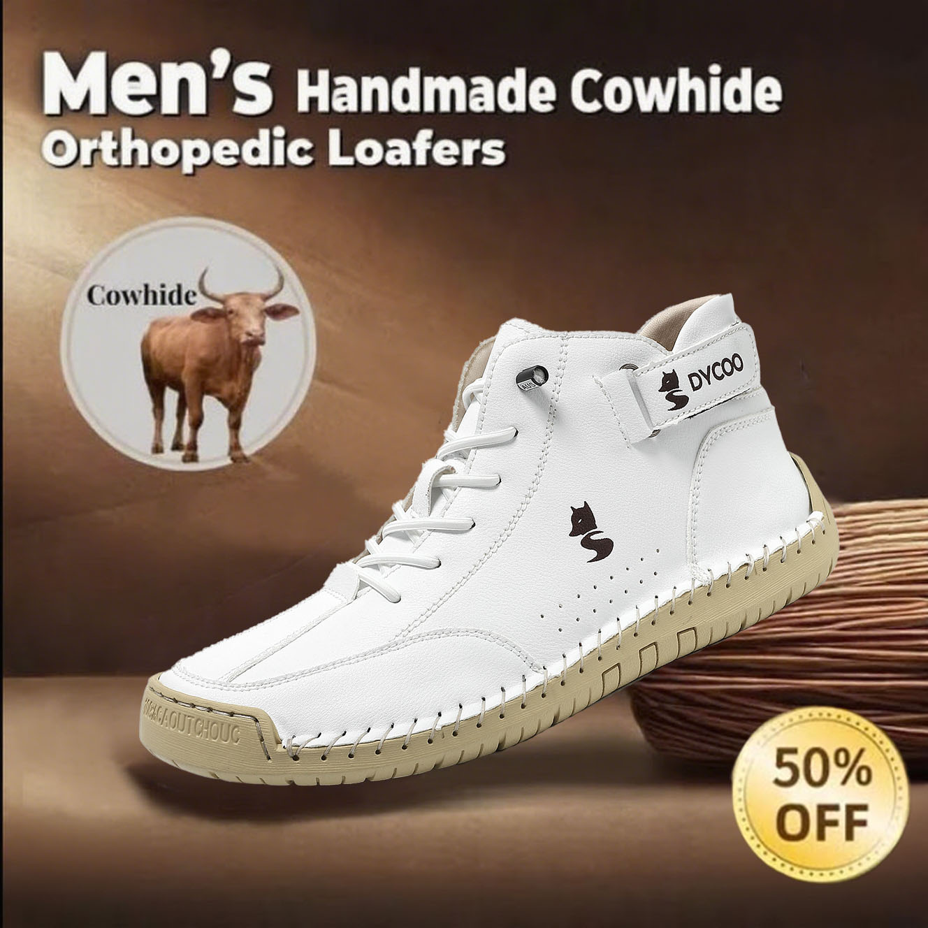 Today 70% OFF🔥Casual leather arch support non-slip wear-resistant high-top loafers