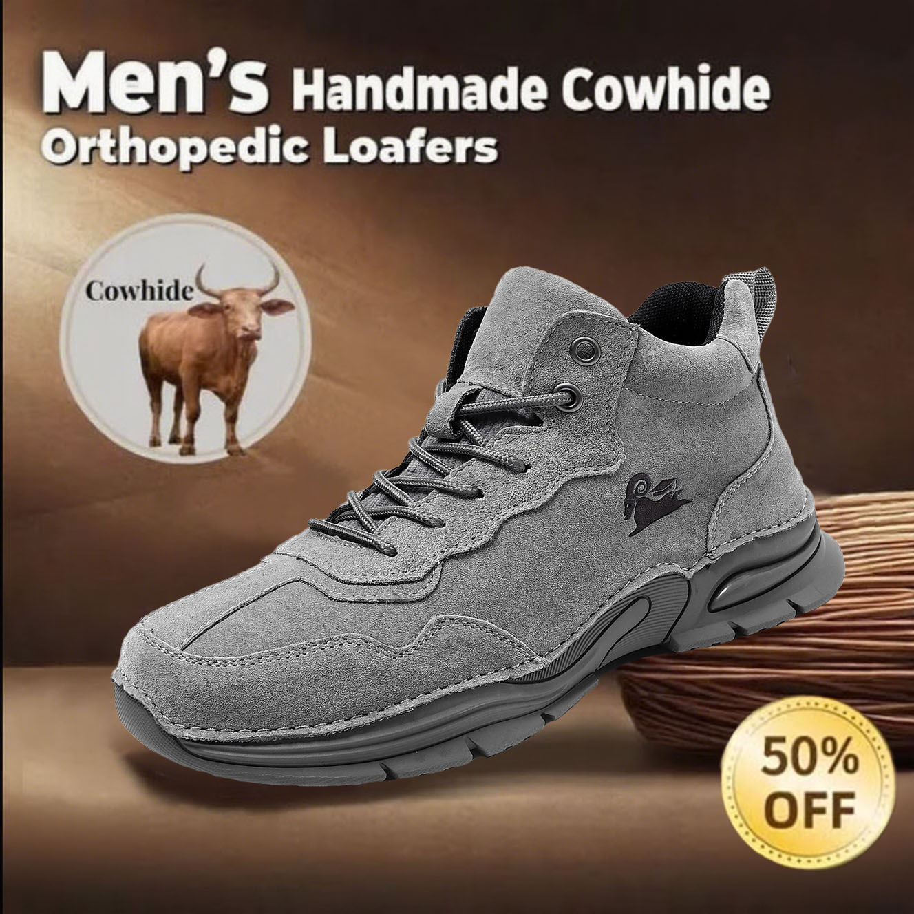 This week 70% OFF🔥Casual leather arch support non-slip wear-resistant high-top Hiking Shoes