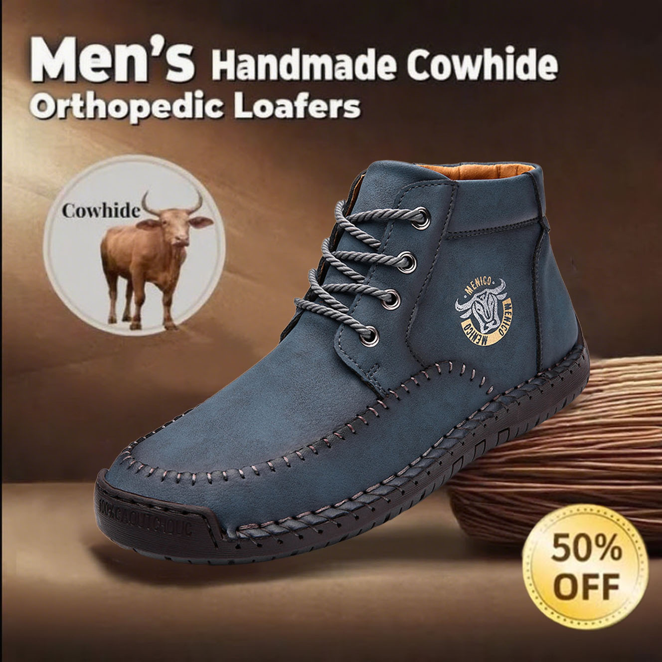 ⏰Final Day 70% OFF🔥Casual leather arch support non-slip wear-resistant high-top loafers