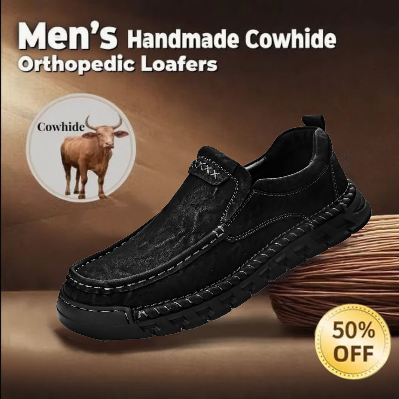 ⏱️50% off - 2025 Newest Men's Orthopedic Leather Loafers