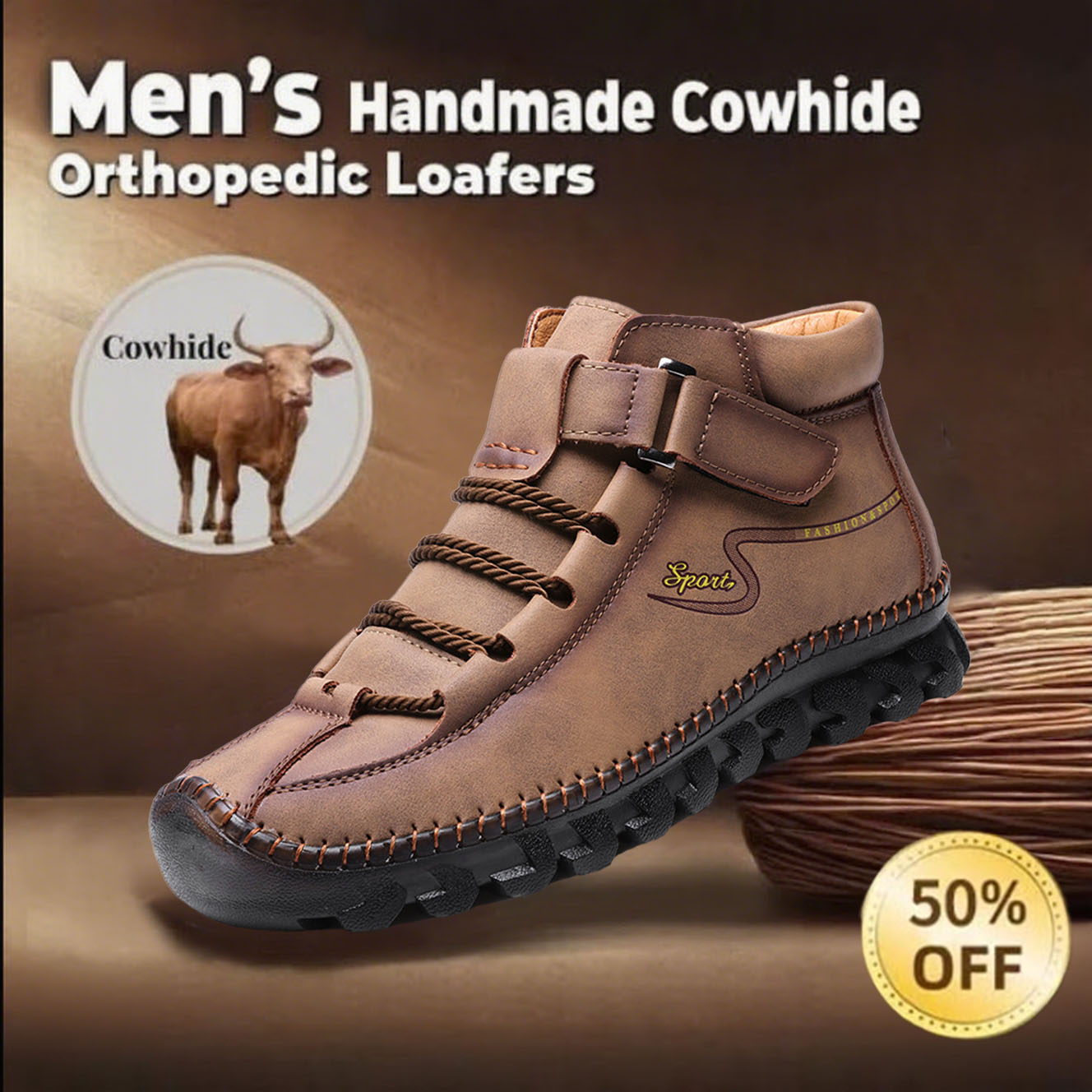 ⏰Promotion 60% OFF-hot sale men's orthopedic shoes comfortable genuine leather walking shoes