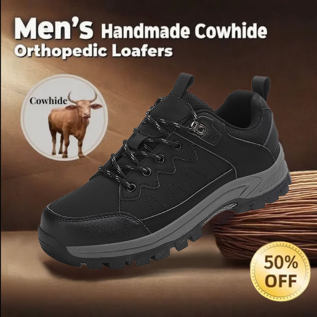 🔥LAST DAY 70% OFF🔥Men's Arch Support & Breathable and Light & Non-Slip Shoes - Proven Plantar Fasciitis, Foot and Heel Pain Relief