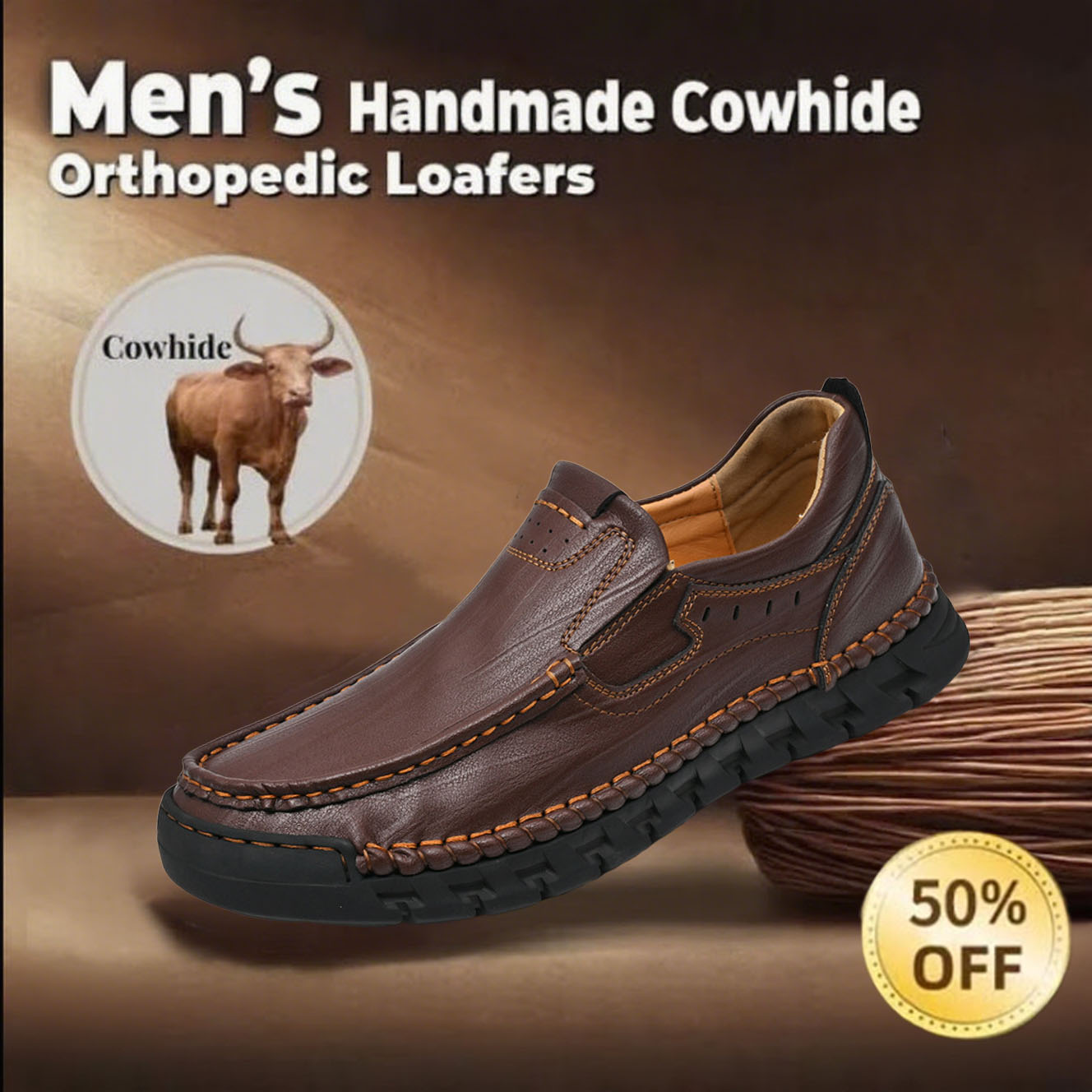 ⏱️ This Week 60% off -Newest Men's Orthopedic Leather Loafers